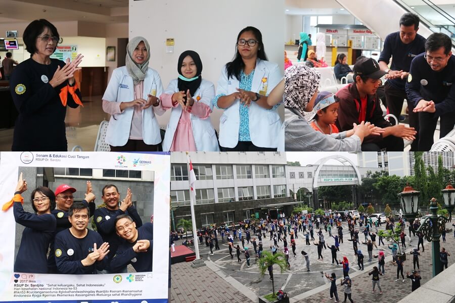Jum’at Sehat Dengan Senam dan Kampanye Cuci Tangan Bersama  Civitas Hospitalia RSUP Dr. Sardjito