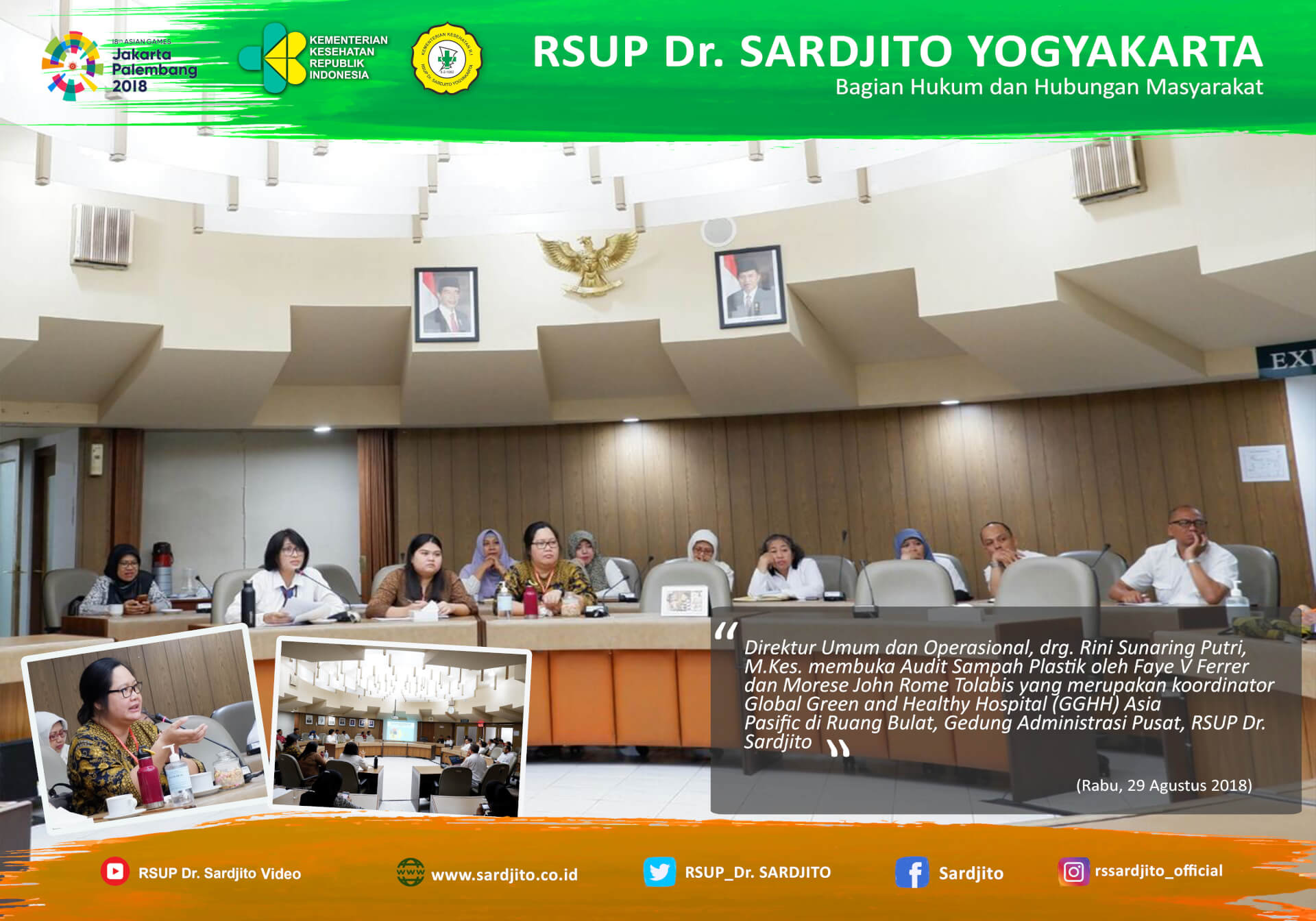 Global Green anda Healthy Hospital (GGHH) Asia Pasific Coordinator Audit Limbah Plastik di RSUP Dr. Sardjito