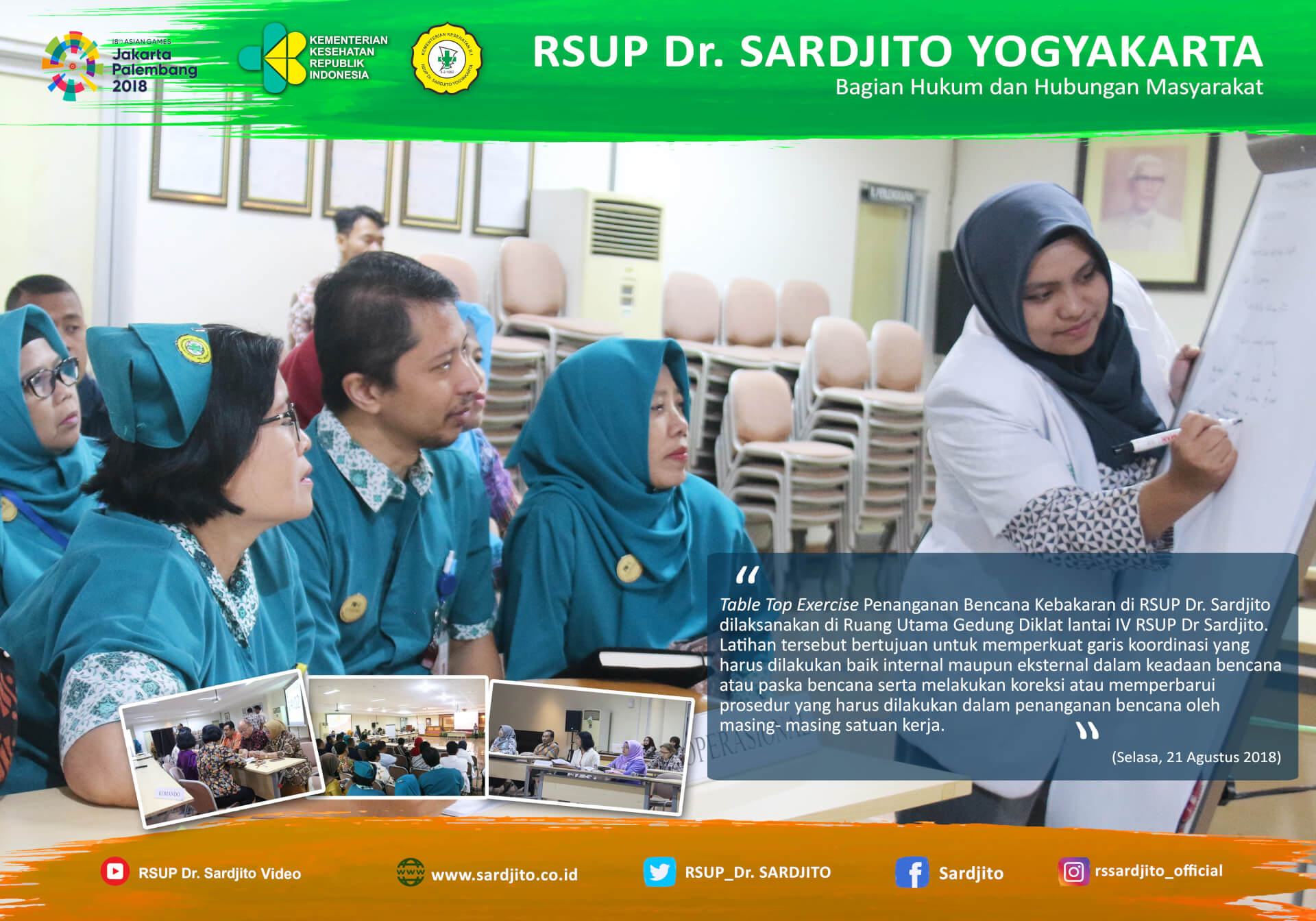 Table Top Exercise Penanggulangan Bencana Kebakaran di RSUP Dr. Sardjito