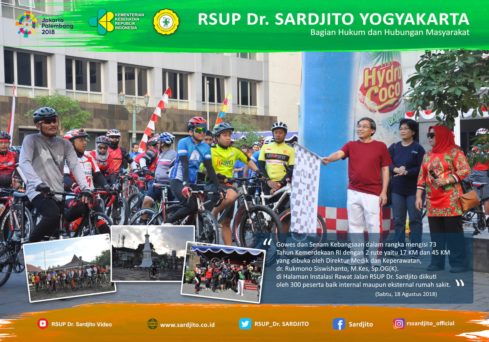 Gowes dan Senam Kebangsaan Sebagai Wujud GERMAS di RSUP Dr. Sardjito