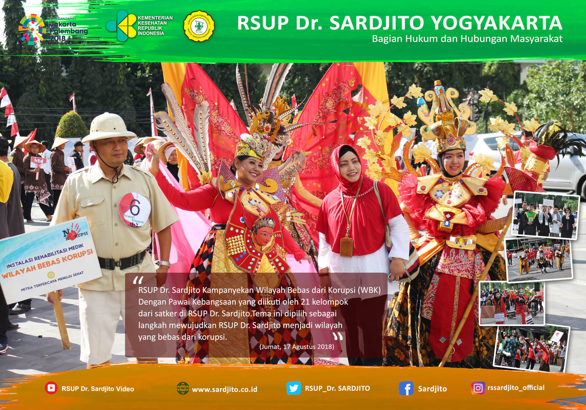 RSUP Dr. Sardjito Kampanyekan Wilayah Bebas Korupsi Dengan Pawai Kebangsaan