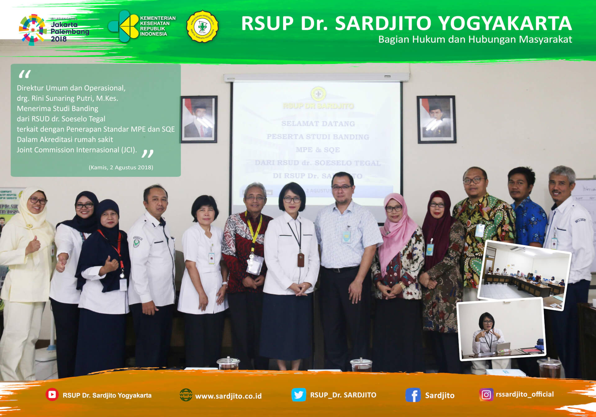Belajar MPE Dan SQE , RSUD dr. Soeselo Tegal Kunjungi RSUP Dr. Sardjito