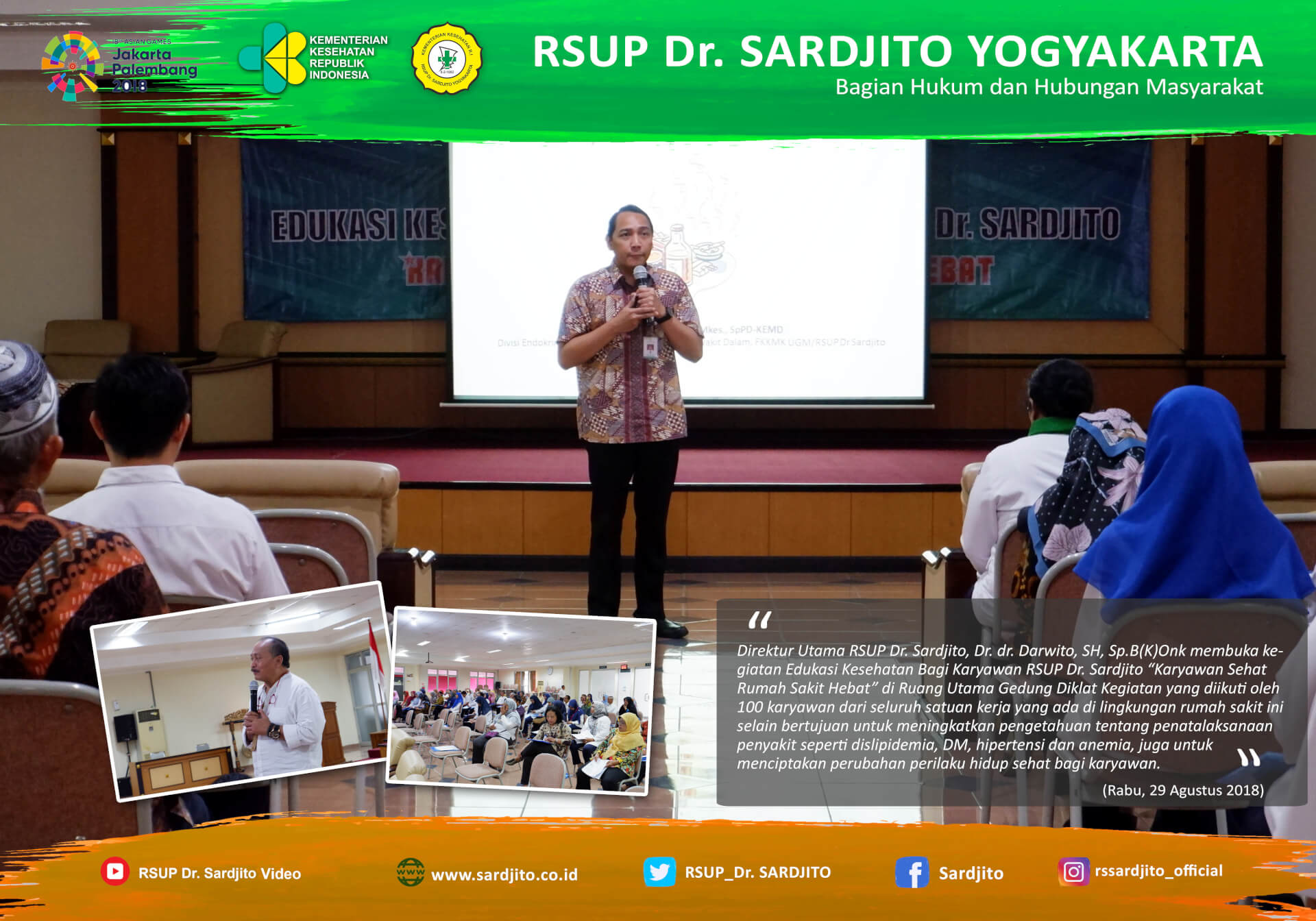 Edukasi Kesehatan Bagi Karyawan RSUP Dr. Sardjito “Karyawan Sehat, Rumah Sakit Hebat”