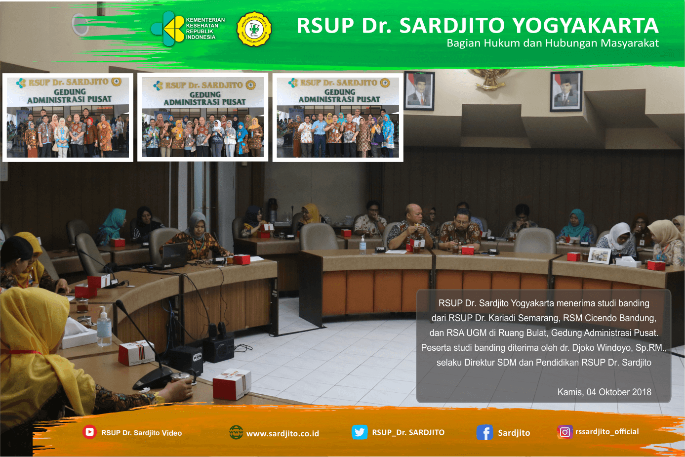 Studi Banding RSUP Dr. Kariadi Semarang, RSM Cicendo Bandung, dan RSA UGM ke RSUP Dr. Sardjito Yogyakarta
