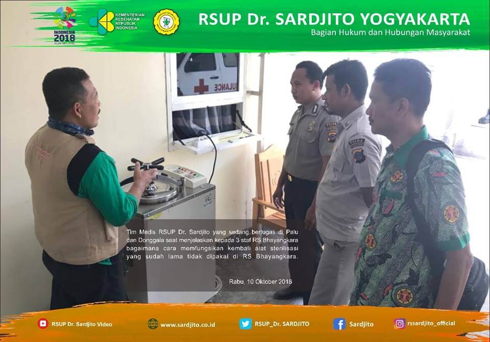 Tenaga Sterilisasi Sardjito Bantu Fungsikan Kembali Alat CSSD di Palu