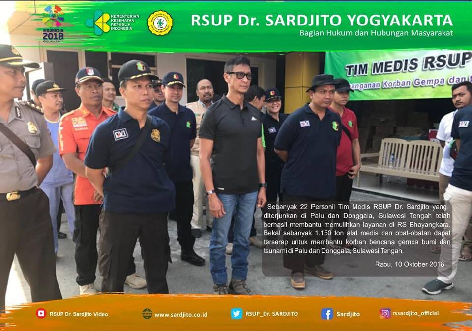 RSUP Dr. Sardjito Turut Serta Pulihkan Layanan Kesehatan di Palu