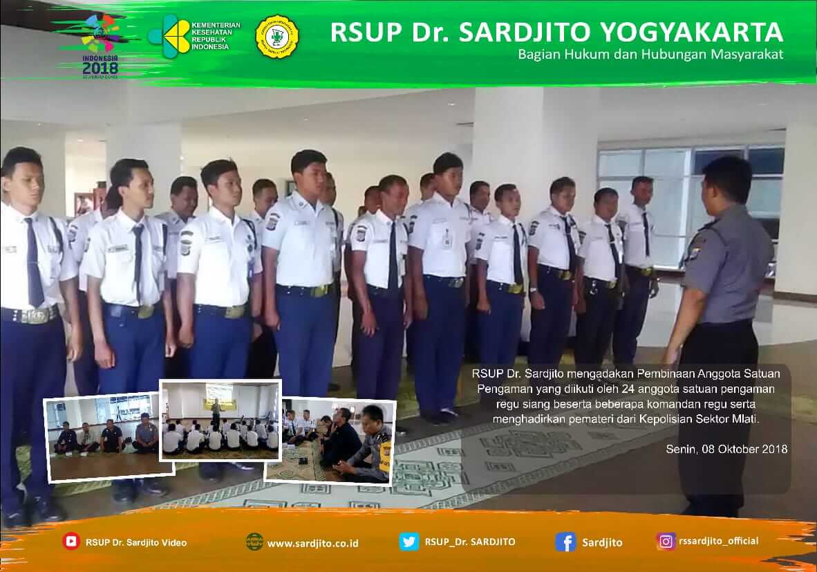 Tingkatkan Profesionalisme Kerja, RSUP Dr. Sardjito Adakan Pembinaan Anggota Satuan Pengaman