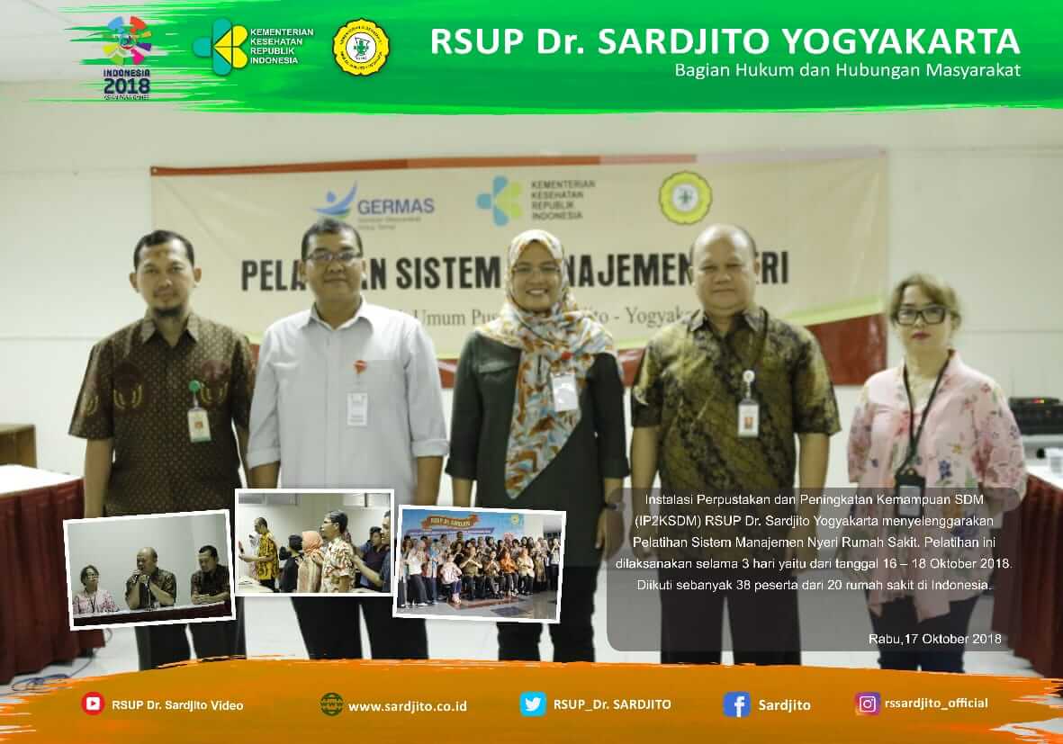 RSUP Dr. Sardjito Gelar Pelatihan Sistem Manajemen Nyeri