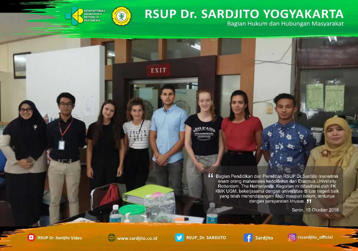 Elective Study, RSUP Dr. Sardjito Terima 6 Mahasiswa  Erasmus University