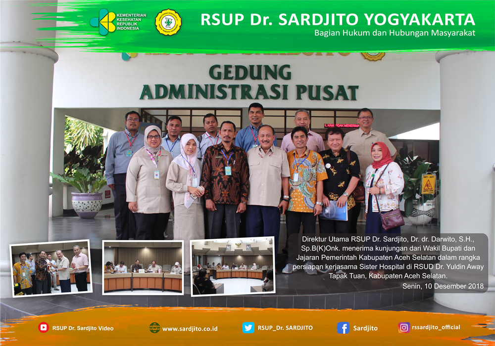 Program Sister Hospital antara RSUP Dr. Sardjito Yogyakarta dengan RSUD Dr. Yulidin Away Tapak Tuan, Kab. Aceh Selatan