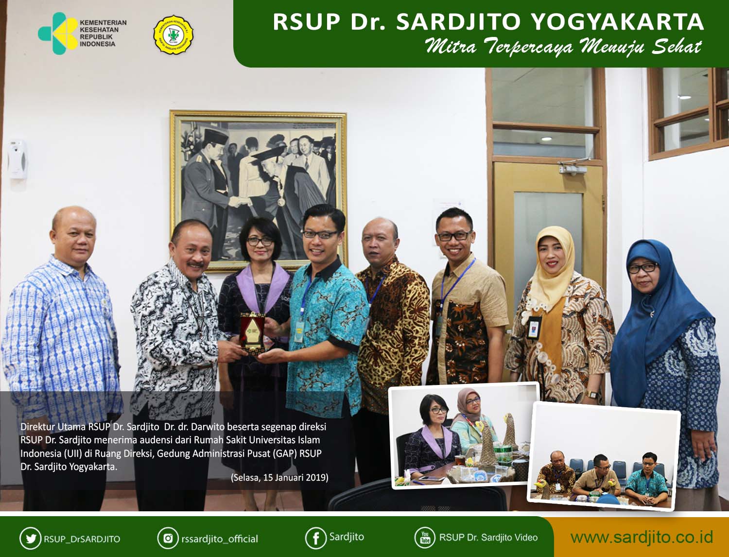 Direktur Utama RSUP Dr. Sardjito Menerima Audiensi Direktur RS UII Yogyakarta