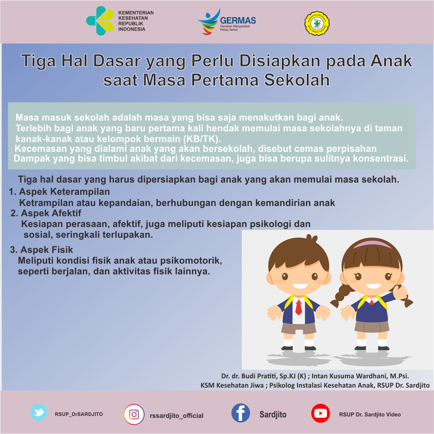 Tiga Hal Dasar yang Perlu Disiapkan pada Anak Saat Masa Pertama Sekolah
