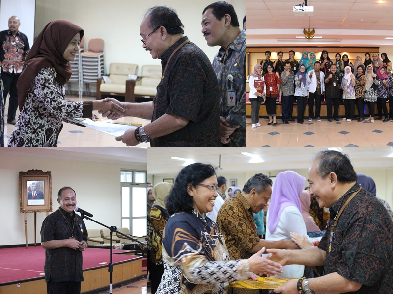 Penyerahan Surat Ibel, SK Kenaikan Pangkat, Penghargaan Masa Kerja dan SK Pensiun oleh Jajaran Direksi RSUP Dr. Sardjito Yogyakarta