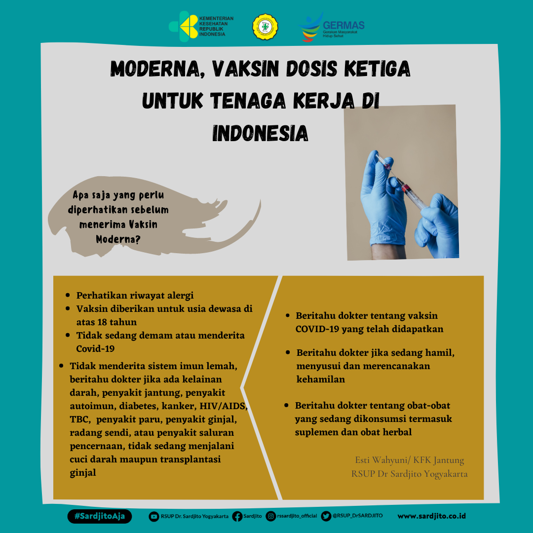 Moderna, Vaksin Dosis Ketiga Untuk Tenaga Kesehatan di Indonesia