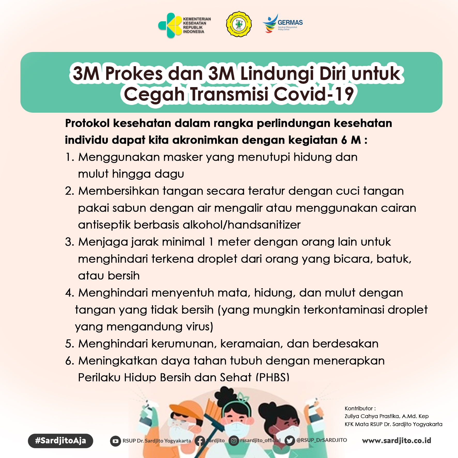 3M Prokes dan 3M Lindungi Diri untuk  Cegah Transmisi Covid-19