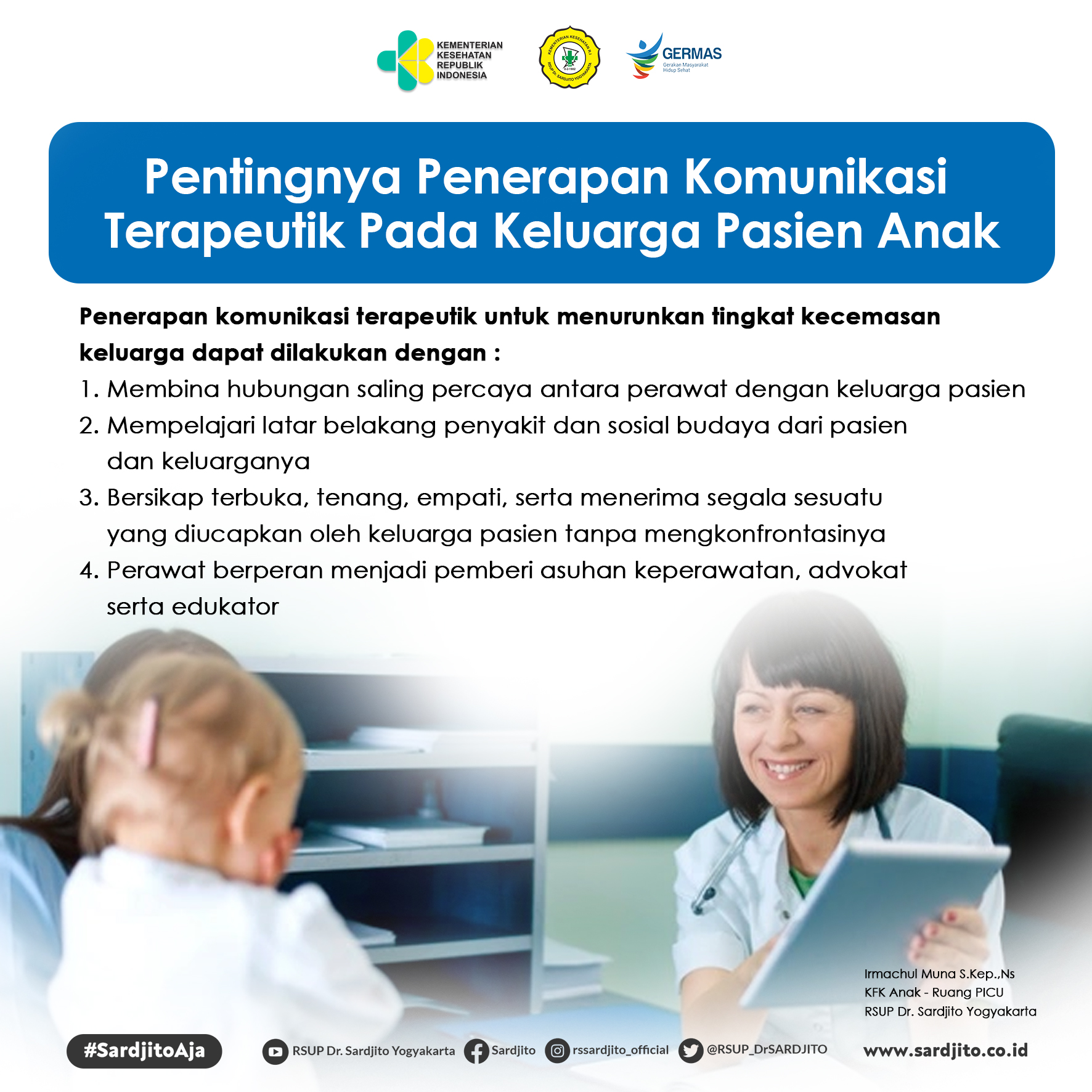 Pentingnya Penerapan Komunikasi Terapeutik  Pada Keluarga Keluarga Pasien Anak