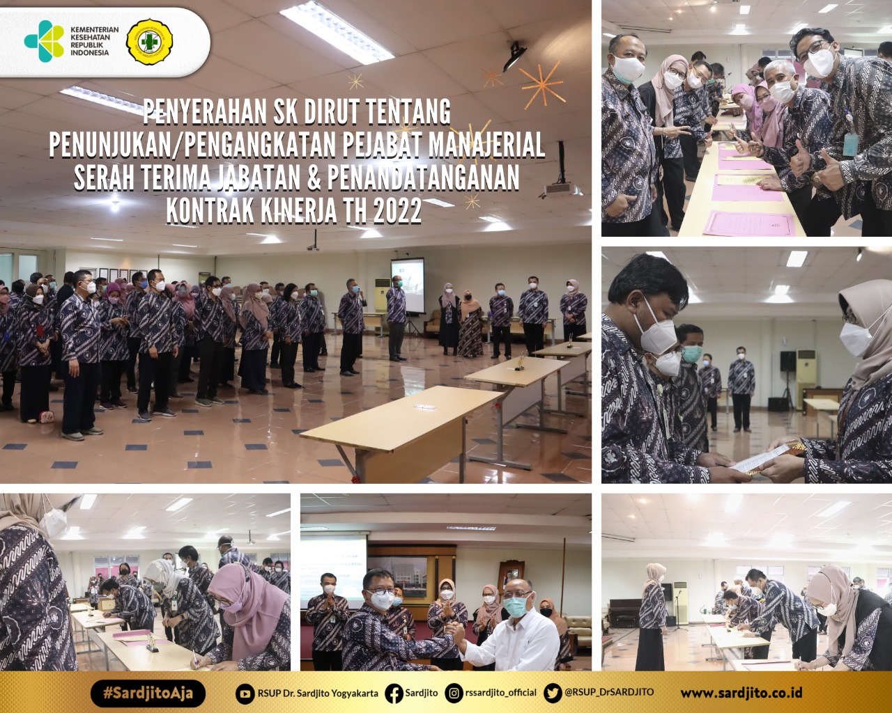 Tanda Tangani Kontrak Kerja Tahun 2022, Civitas Hospitalia  RSUP Dr. Sardjito Siap Lakukan Transformasi