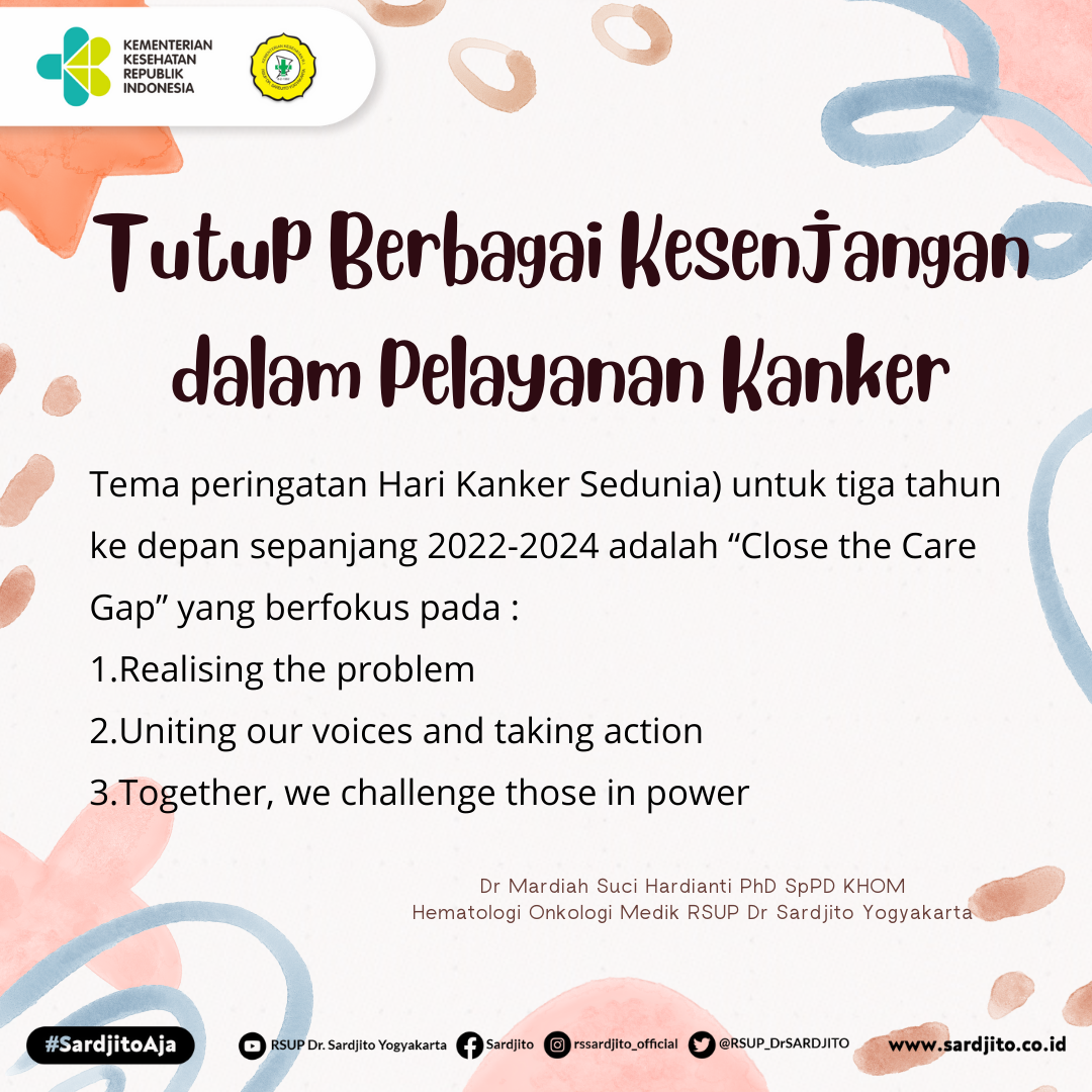 Tutup Berbagai Kesenjangan dalam Pelayanan Kanker