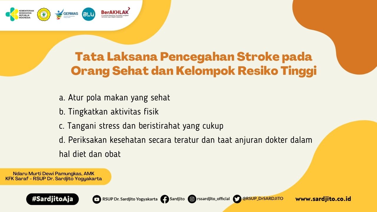 Tata Laksana Pencegahan Stroke pada Orang Sehat dan Kelompok Resiko Tinggi
