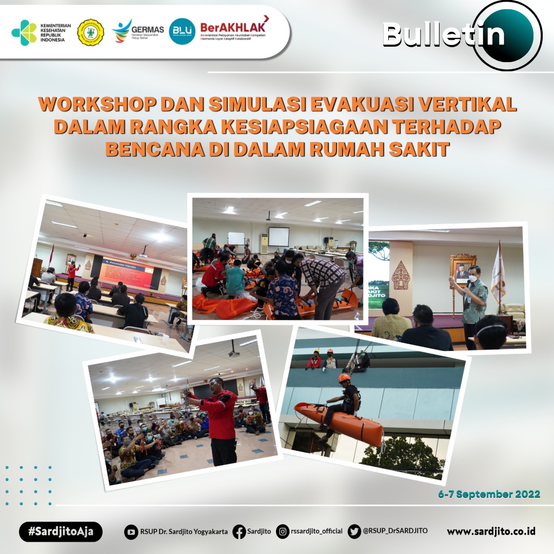 RSUP Dr Sardjito menyelenggarakan Simulasi Evakuasi Vertikal Dalam Rangka Kesiapsiagaan menghadapi Bencana