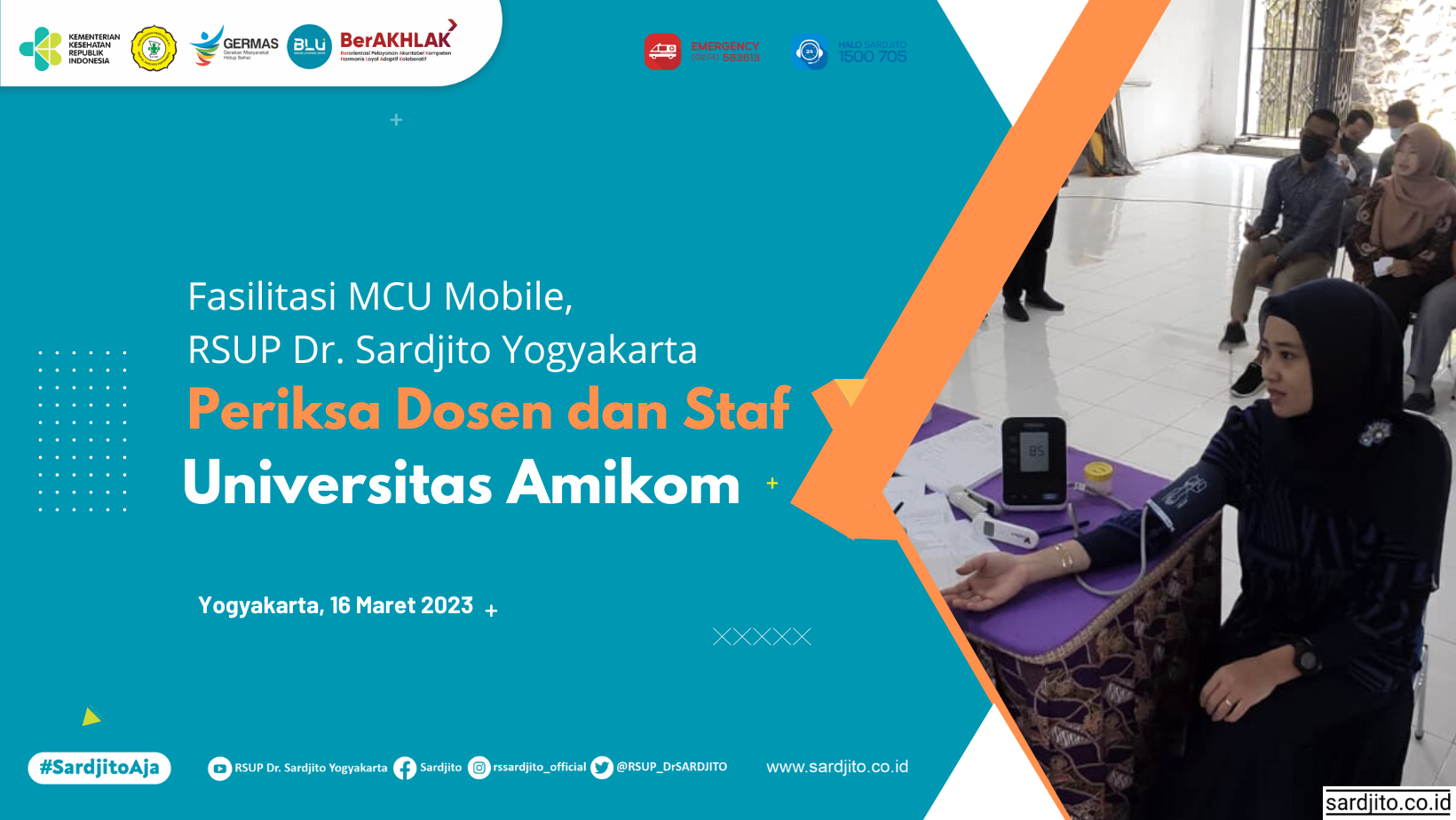 Fasilitasi MCU Mobile, RSUP Dr. Sardjito Yogyakarta Periksa Dosen dan Staf Universitas Amikom