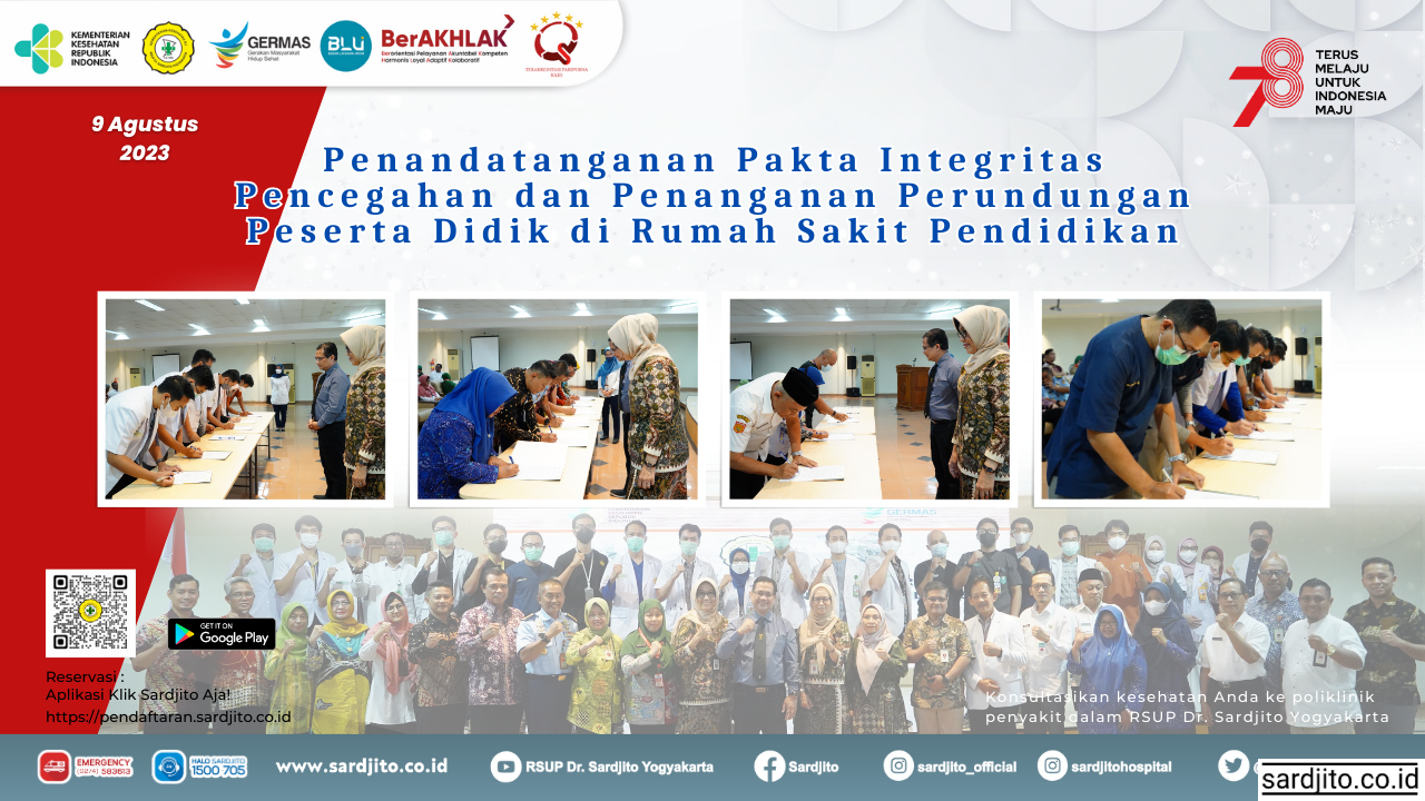 Penandatanganan Pakta Integritas Pencegahan dan Penanganan Perundungan Peserta Didik di Rumah Sakit Pendidikan