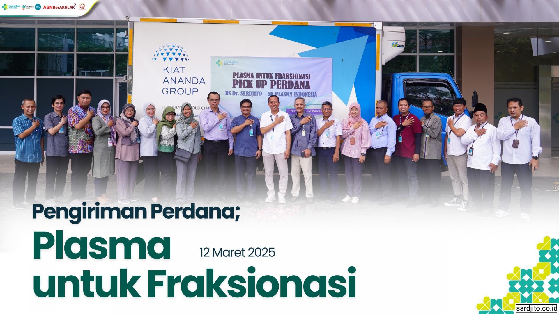 PERDANA DI INDONESIA, RS SARDJITO KIRIM PLASMA UNTUK JADI PRODUK OBAT DERIVAT PLASMA (PODP)