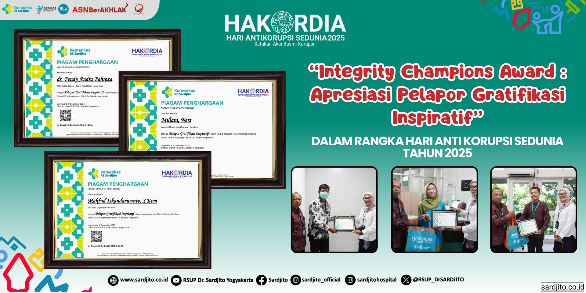 INTEGRITY CHAMPIONS AWARD : APRESIASI PELAPOR GRATIFIKASI INSPIRATIF